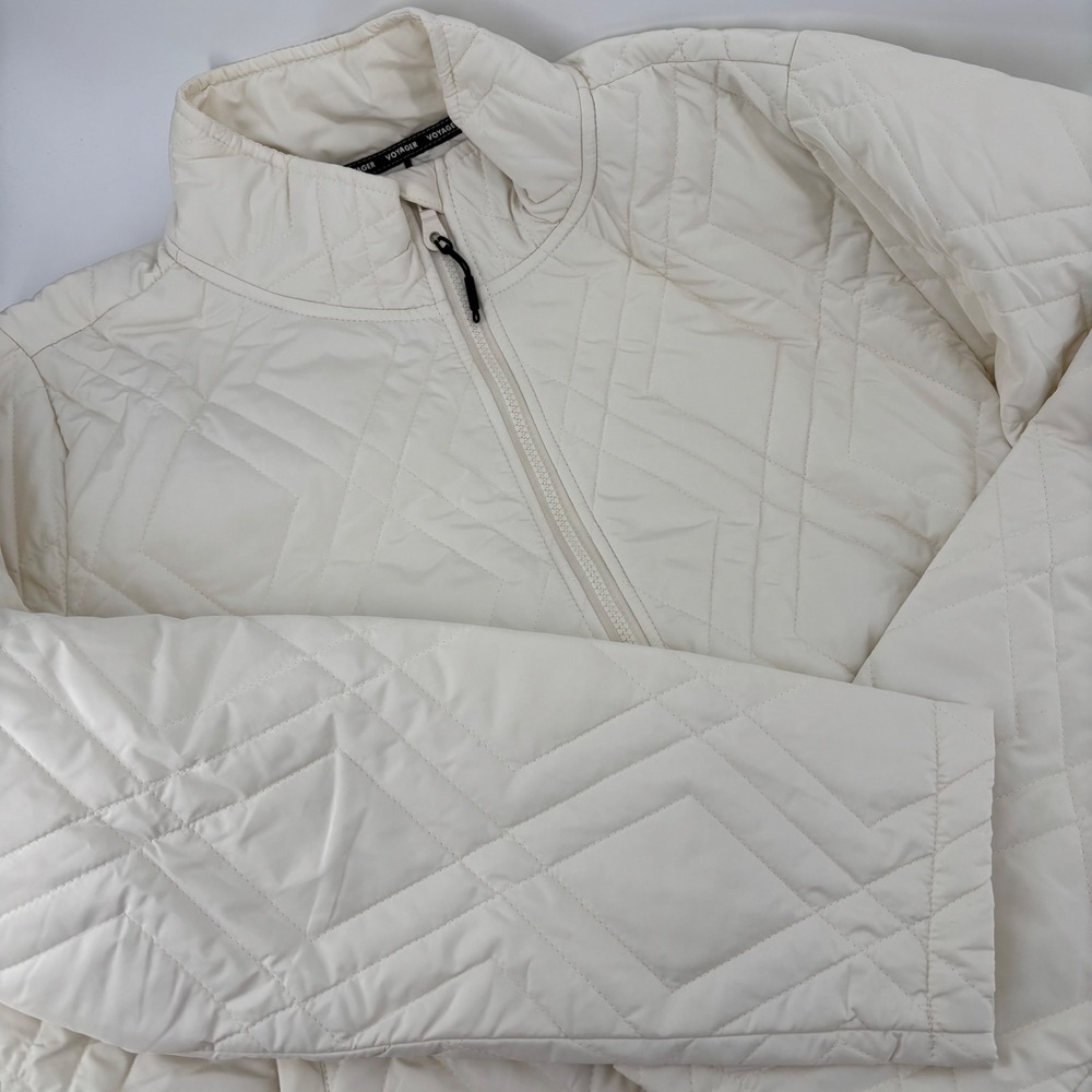 NWT Voyager Women Quilted Jacket XL Cream Water Resistant Full Zip Gorpcore